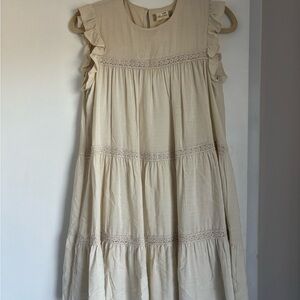 Altar'd State Cream Ruffle-Tiered Dress